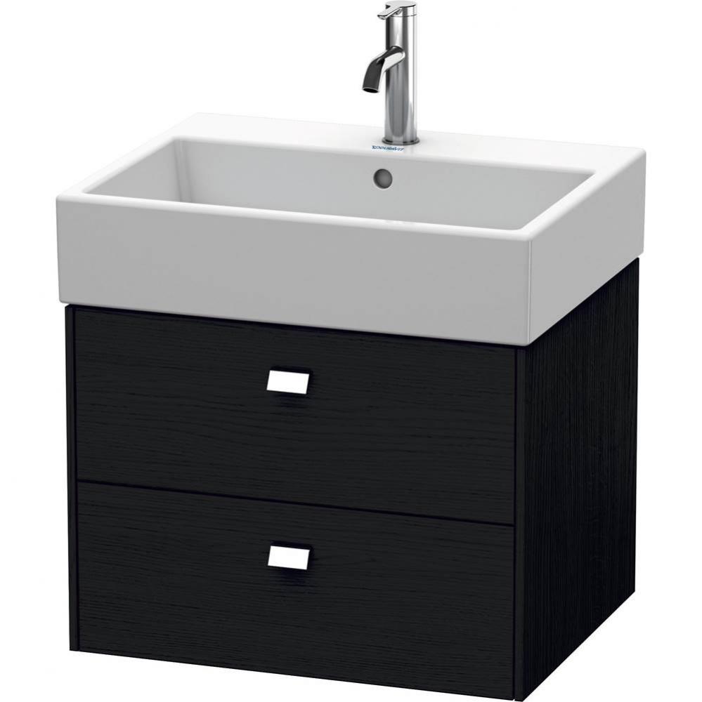 Brioso Two Drawer Wall-Mount Vanity Unit Oak Black