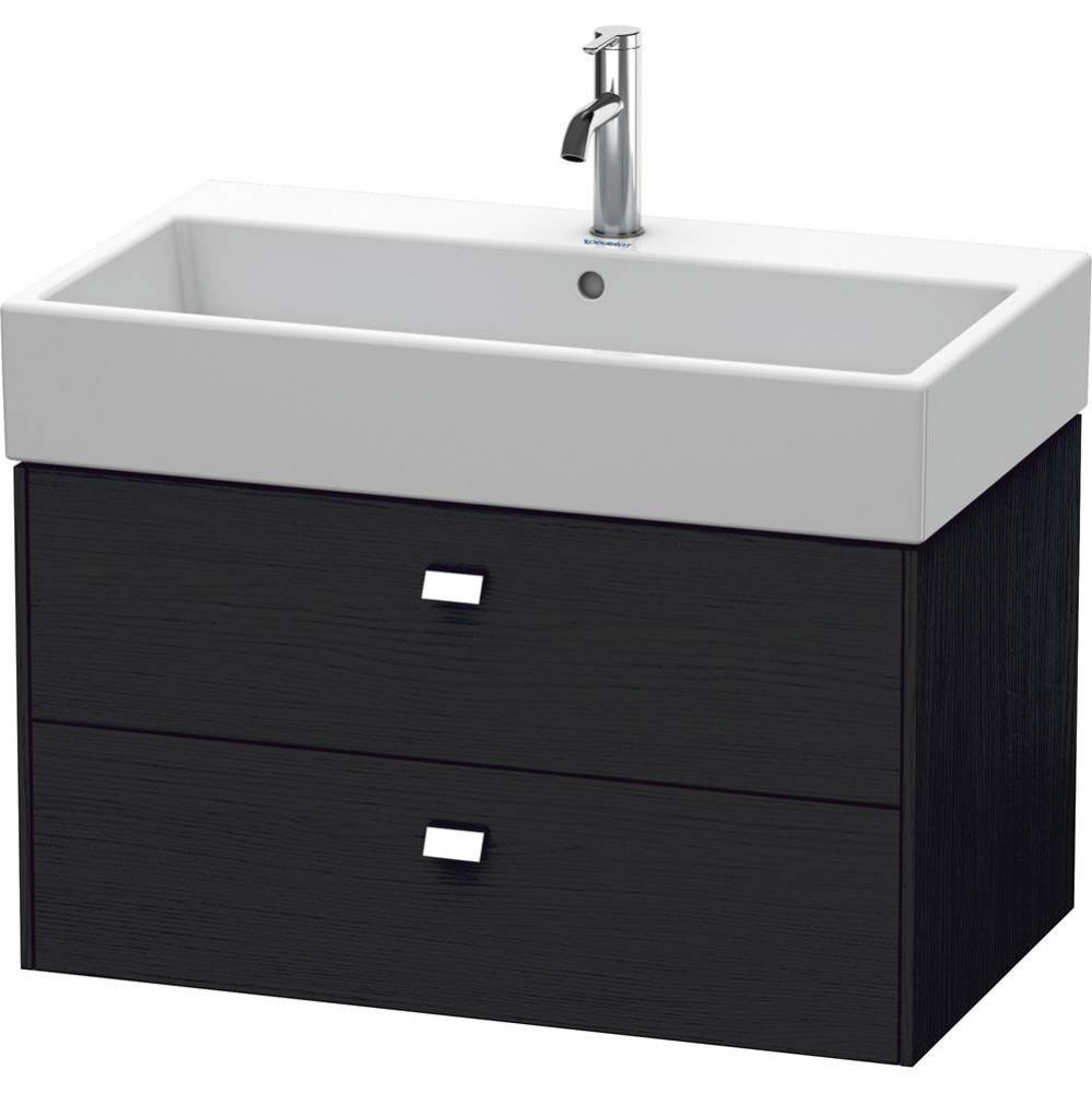 Brioso Two Drawer Wall-Mount Vanity Unit Oak Black