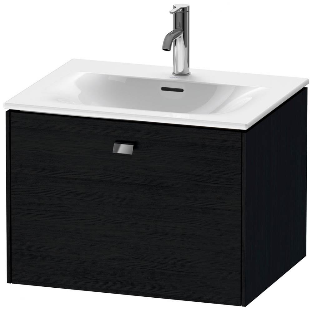 Brioso One Drawer Wall-Mount Vanity Unit Oak Black