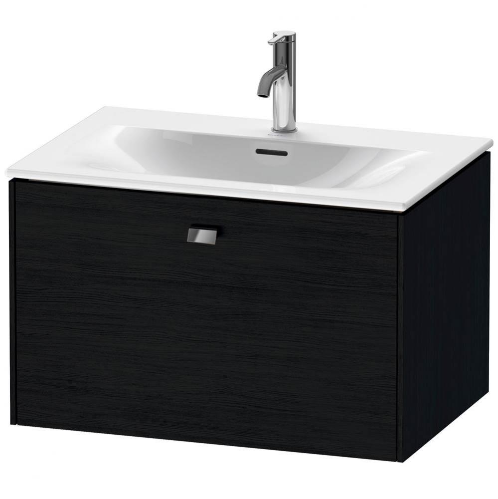 Brioso One Drawer Wall-Mount Vanity Unit Oak Black