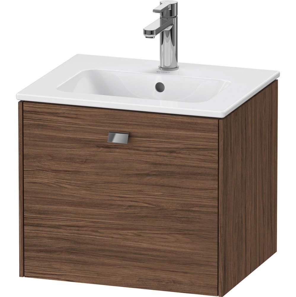 Brioso One Drawer Wall-Mount Vanity Unit Walnut Dark