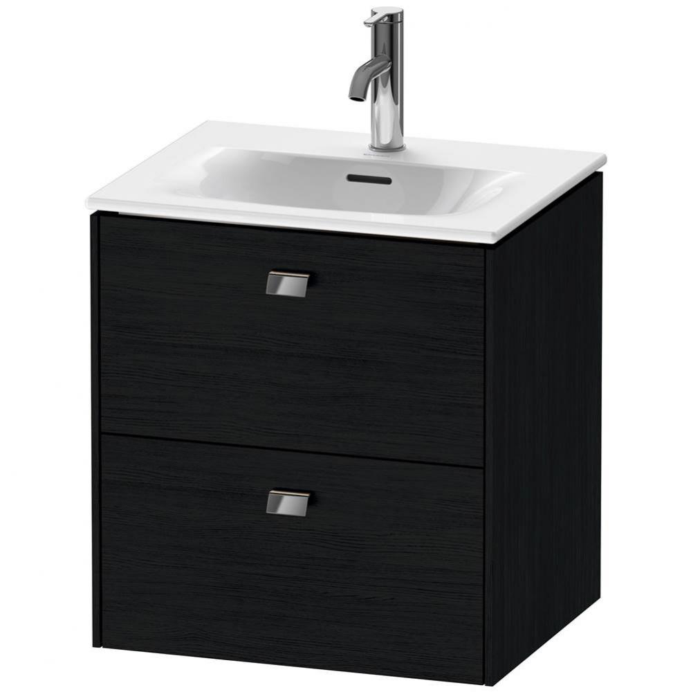 Brioso Two Drawer Wall-Mount Vanity Unit Oak Black