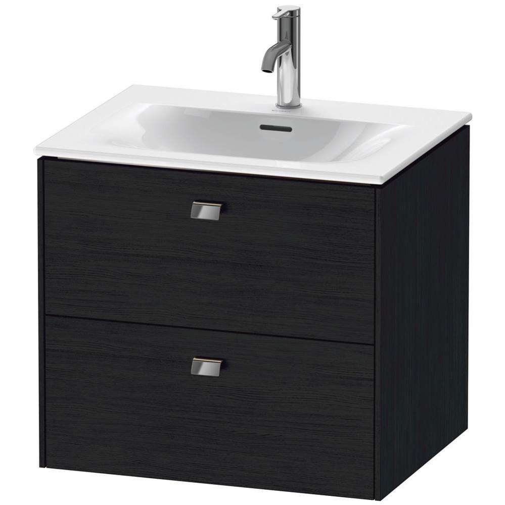 Brioso Two Drawer Wall-Mount Vanity Unit Oak Black