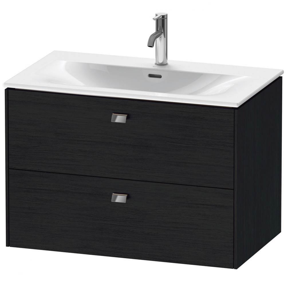 Brioso Two Drawer Wall-Mount Vanity Unit Oak Black