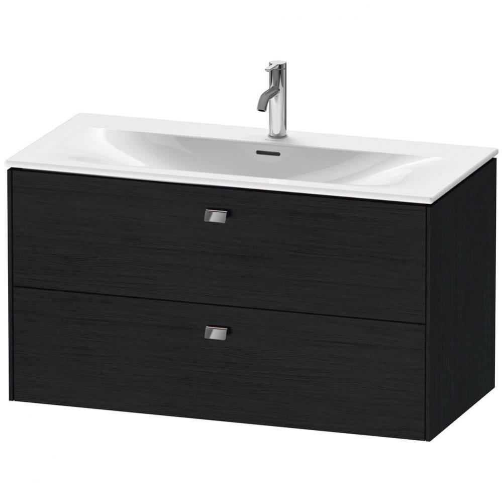 Brioso Two Drawer Wall-Mount Vanity Unit Oak Black