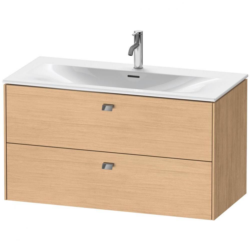 Brioso Two Drawer Wall-Mount Vanity Unit Natural Oak