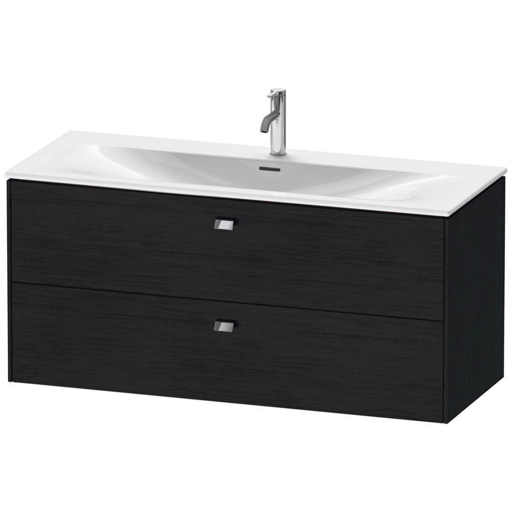 Brioso Two Drawer Wall-Mount Vanity Unit Oak Black