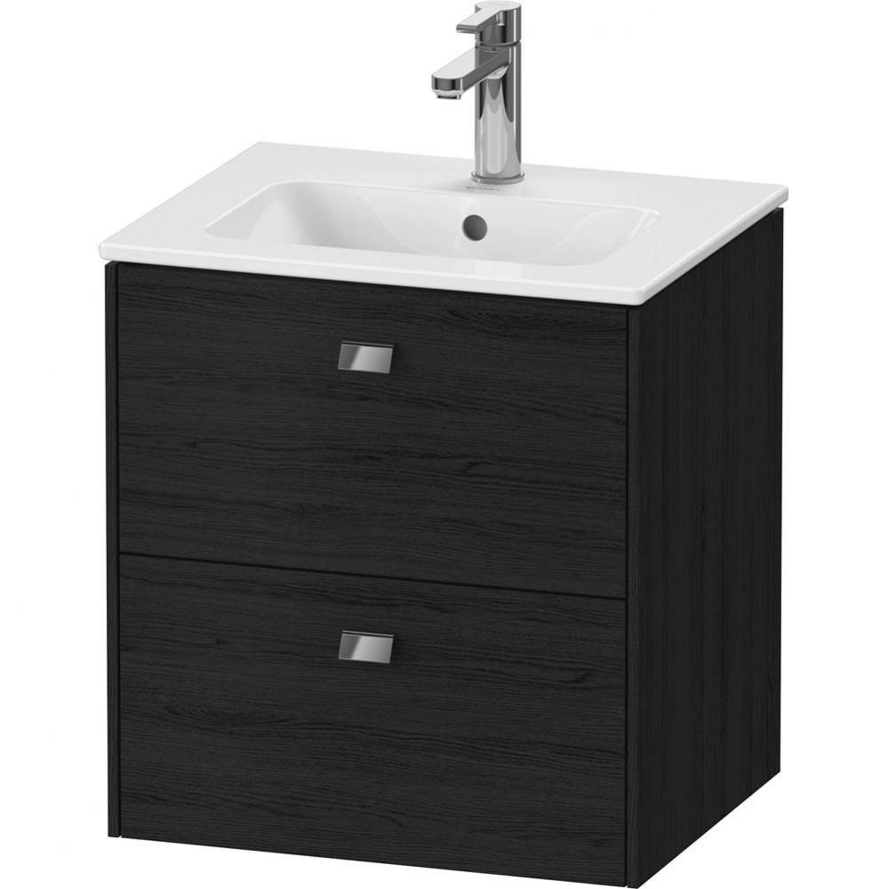 Brioso Two Drawer Wall-Mount Vanity Unit Oak Black