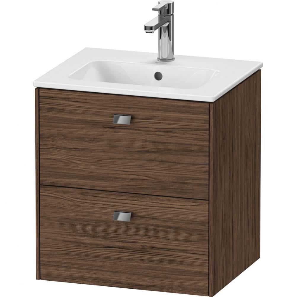 Brioso Two Drawer Wall-Mount Vanity Unit Walnut Dark