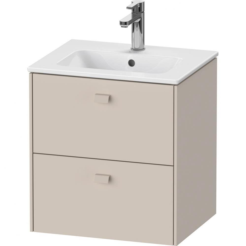 Brioso Two Drawer Wall-Mount Vanity Unit Taupe