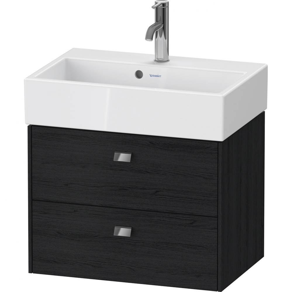 Brioso Two Drawer Wall-Mount Vanity Unit Oak Black