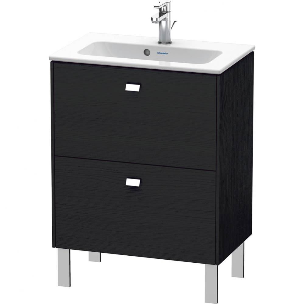 Brioso Two Drawer Floorstanding Vanity Unit Oak Black