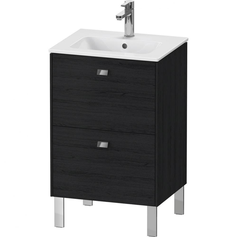 Brioso Two Drawer Floorstanding Vanity Unit Oak Black