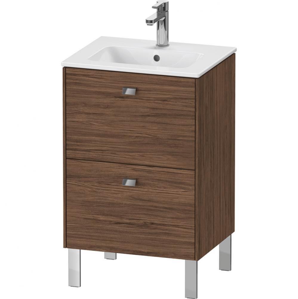 Brioso Two Drawer Floorstanding Vanity Unit Walnut Dark