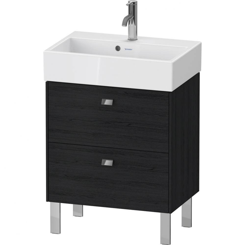 Brioso Two Drawer Floorstanding Vanity Unit Oak Black