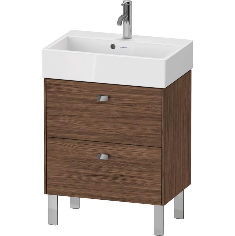 Brioso Two Drawer Floorstanding Vanity Unit Walnut