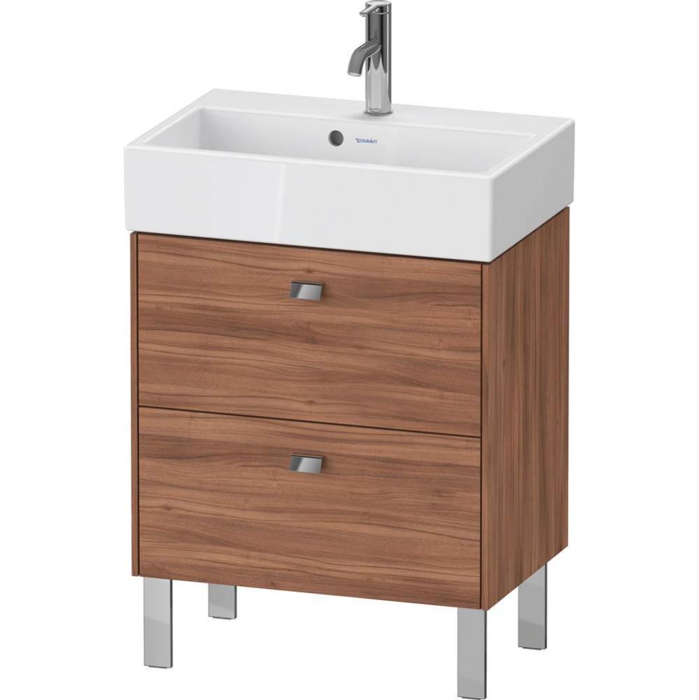 Brioso Two Drawer Floorstanding Vanity Unit Walnut