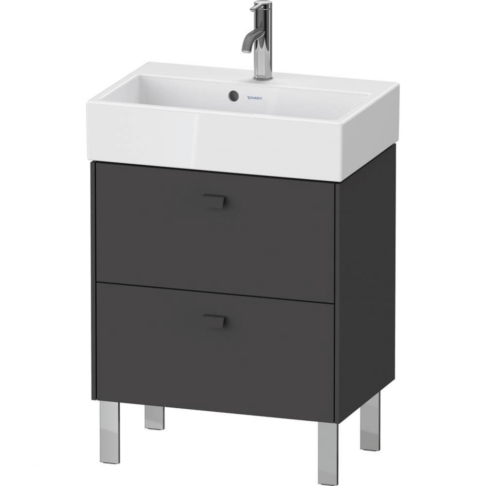 Brioso Two Drawer Floorstanding Vanity Unit Graphite