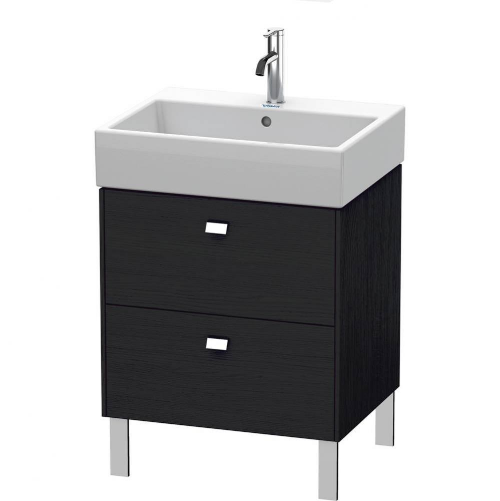 Brioso Two Drawer Floorstanding Vanity Unit Oak Black