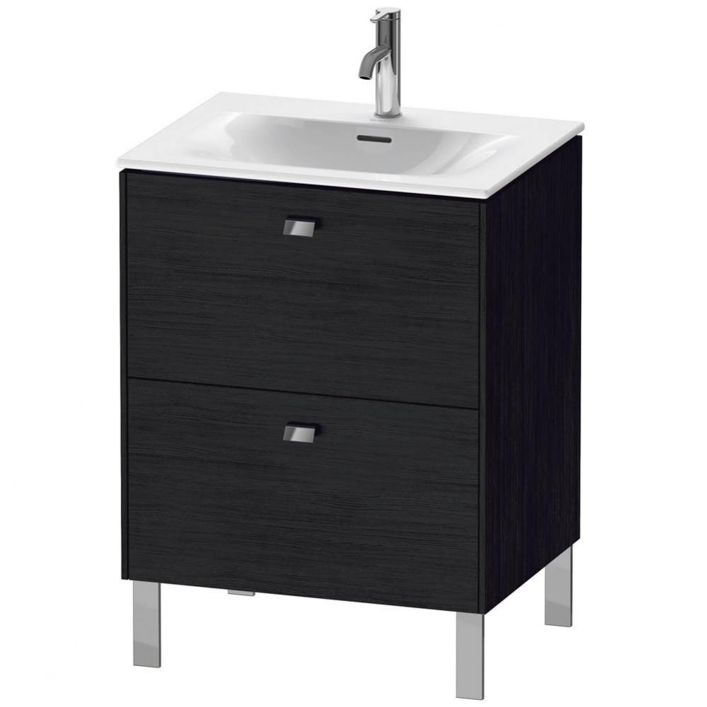 Brioso Two Drawer Floorstanding Vanity Unit Oak Black