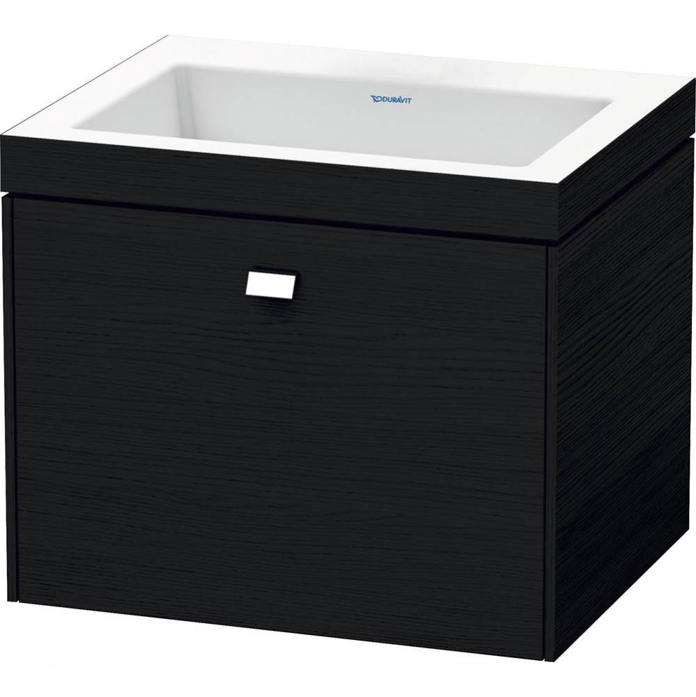 Brioso One Drawer C-Bonded Wall-Mount Vanity Kit Oak Black