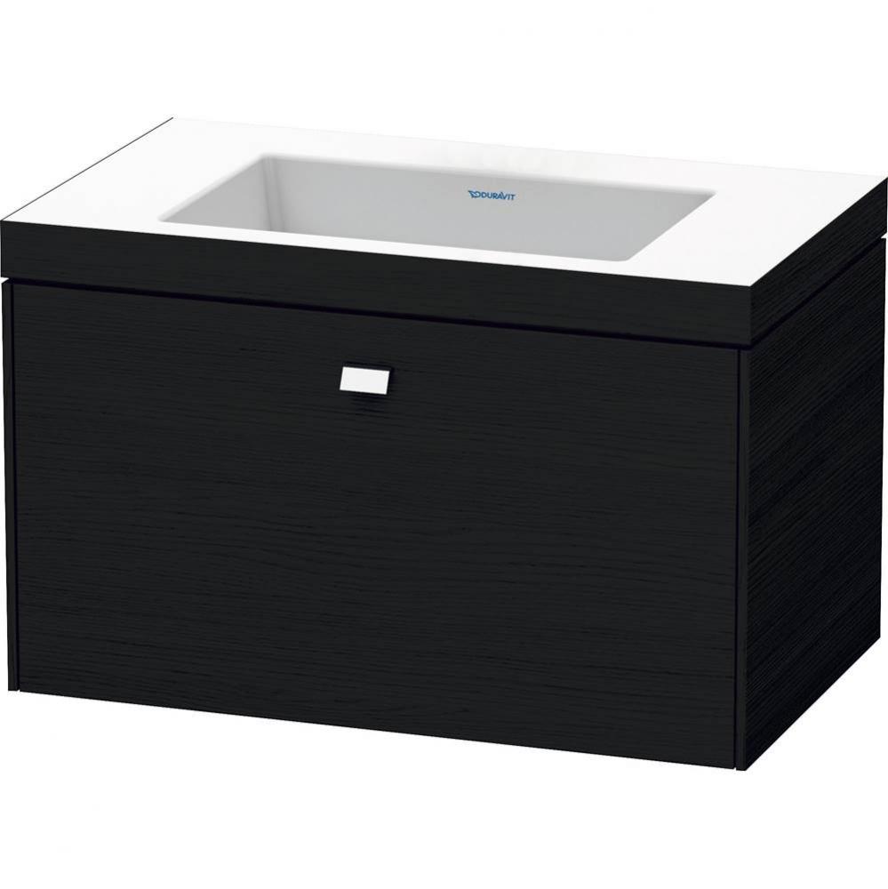 Brioso One Drawer C-Bonded Wall-Mount Vanity Kit Oak Black