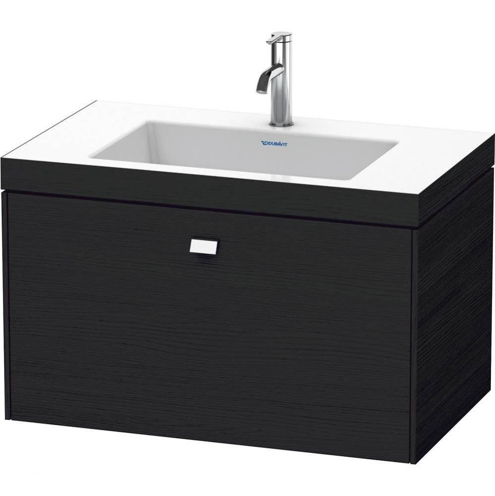 Brioso One Drawer C-Bonded Wall-Mount Vanity Kit Oak Black