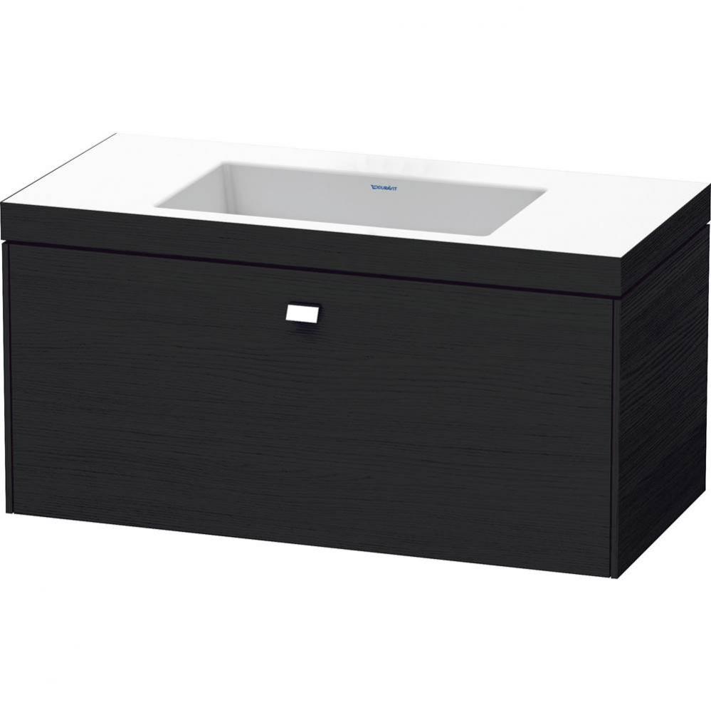 Brioso One Drawer C-Bonded Wall-Mount Vanity Kit Oak Black