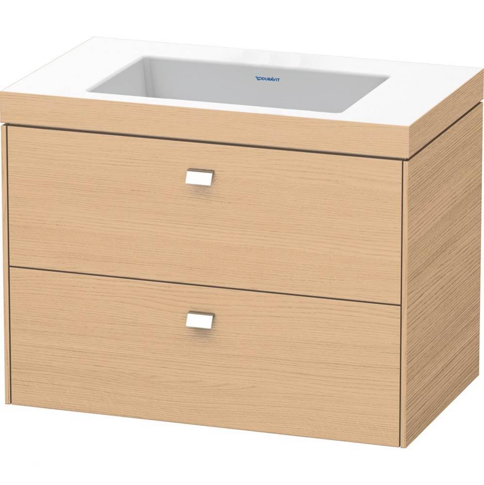 Brioso Two Drawer C-Bonded Wall-Mount Vanity Kit Natural Oak