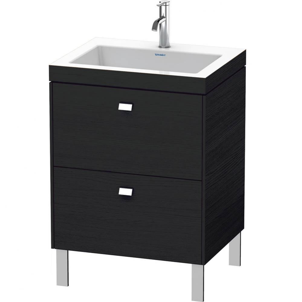 Brioso Two Drawer C-Bonded Floorstanding Vanity Kit Oak Black