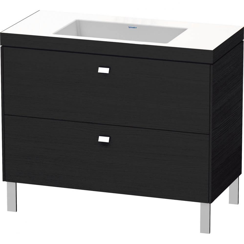 Brioso Two Drawer C-Bonded Floorstanding Vanity Kit Oak Black