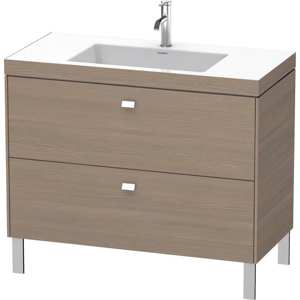 Brioso Two Drawer C-Bonded Floorstanding Vanity Kit Oak Terra