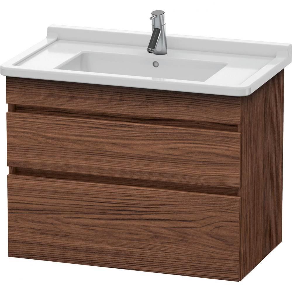 Duravit DuraStyle Two Drawer Wall-Mount Vanity Unit Walnut Dark