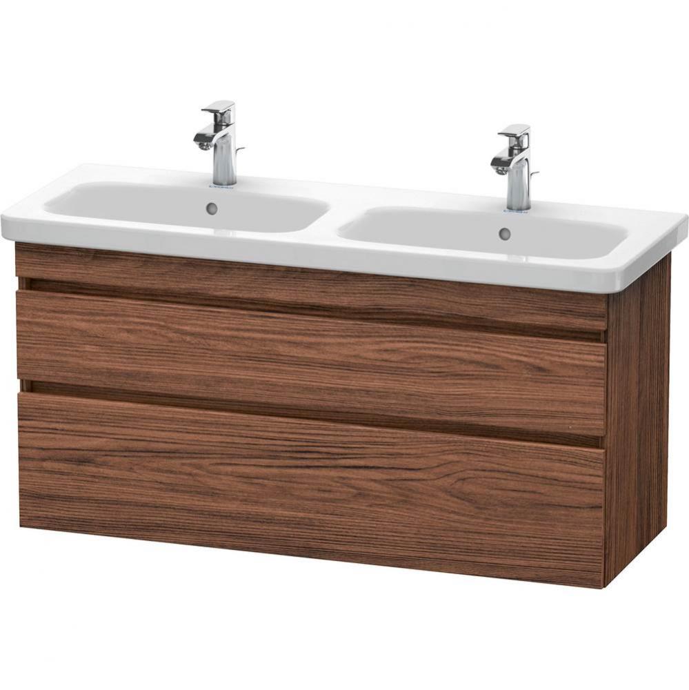 Duravit DuraStyle Two Drawer Wall-Mount Vanity Unit Walnut Dark