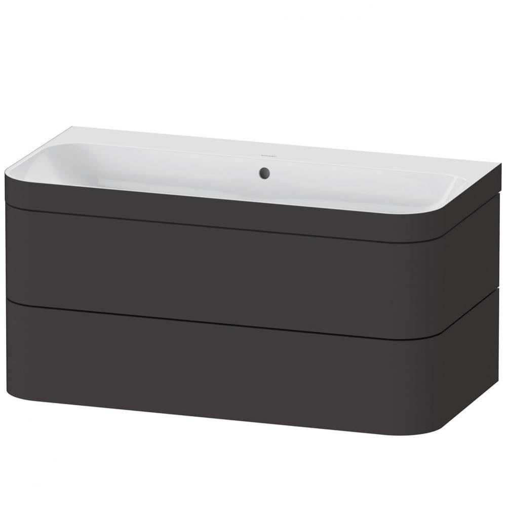 Happy D.2 Plus Two Drawer C-Bonded Wall-Mount Vanity Kit Graphite