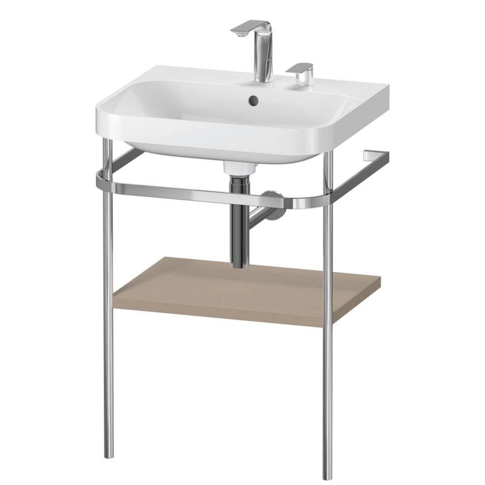 Happy D.2 Plus C-Shaped Vanity Kit with Sink and Metal Console Linen