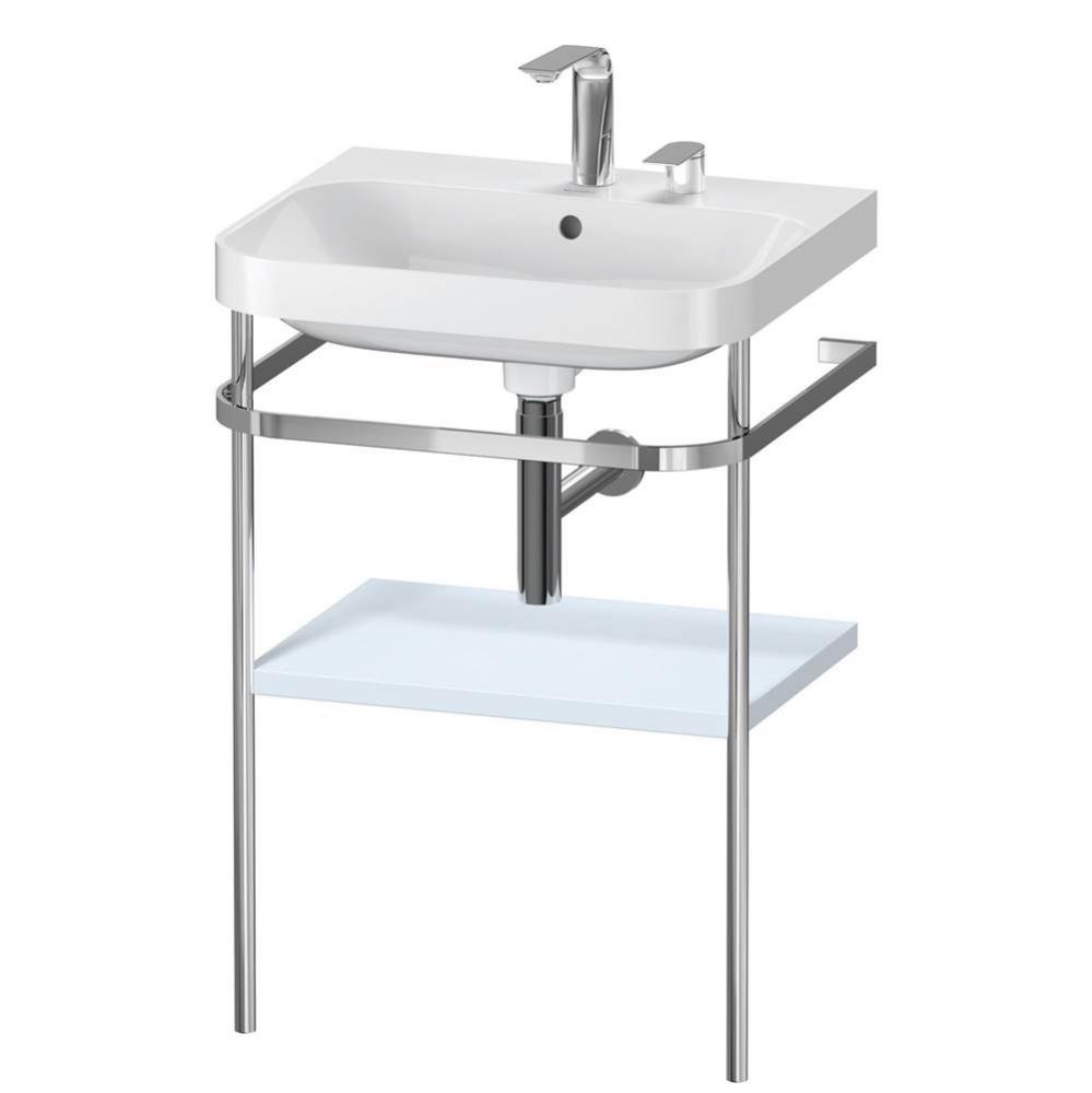 Duravit Happy D.2 Plus C-Shaped Vanity Kit with Sink and Metal Console Light Blue