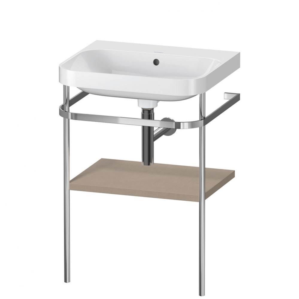 Happy D.2 Plus C-Shaped Vanity Kit with Sink and Metal Console Linen