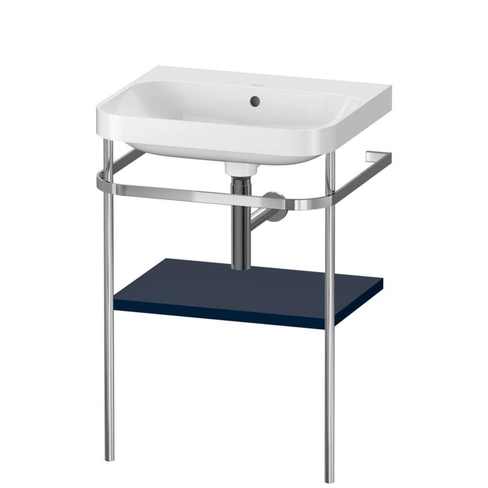 Happy D.2 Plus C-Shaped Vanity Kit with Sink and Metal Console Midnight Blue