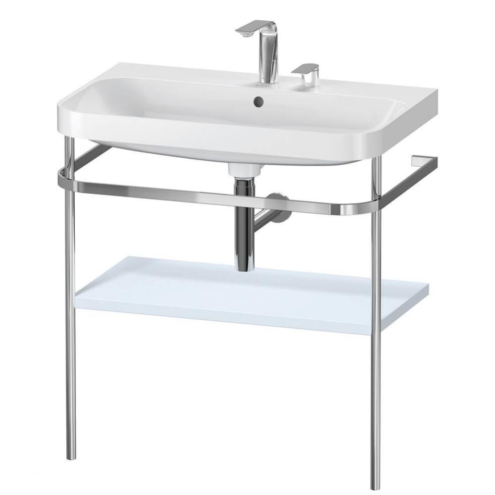 Duravit Happy D.2 Plus C-Shaped Vanity Kit with Sink and Metal Console Light Blue