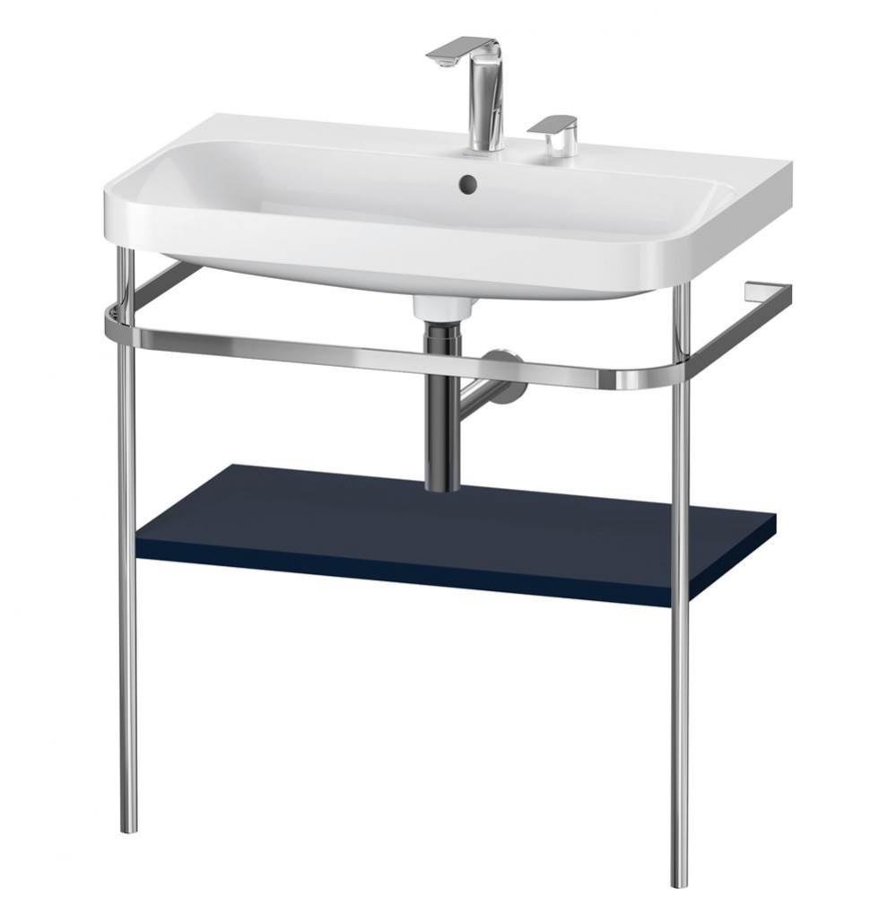 Happy D.2 Plus C-Shaped Vanity Kit with Sink and Metal Console Midnight Blue