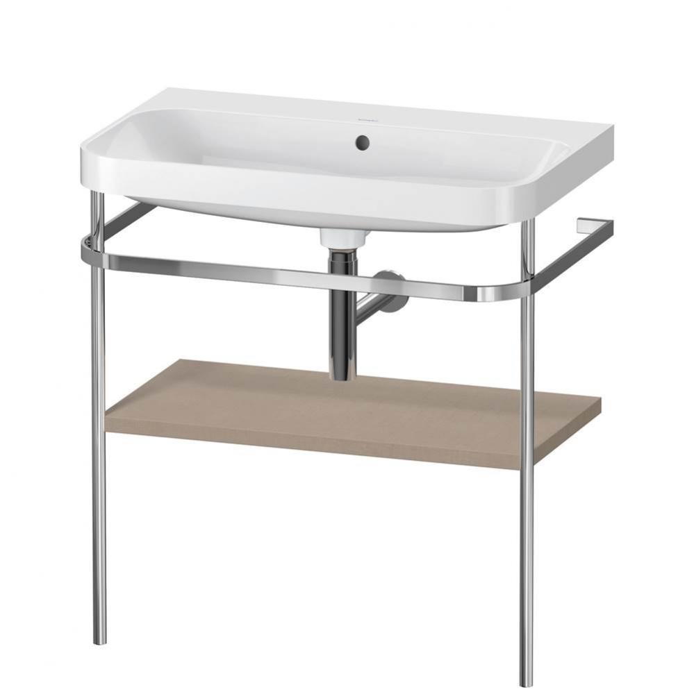 Happy D.2 Plus C-Shaped Vanity Kit with Sink and Metal Console Linen