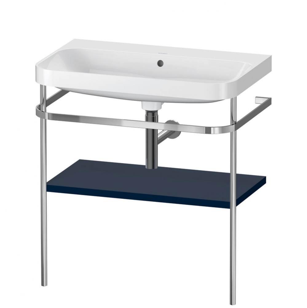 Happy D.2 Plus C-Shaped Vanity Kit with Sink and Metal Console Midnight Blue