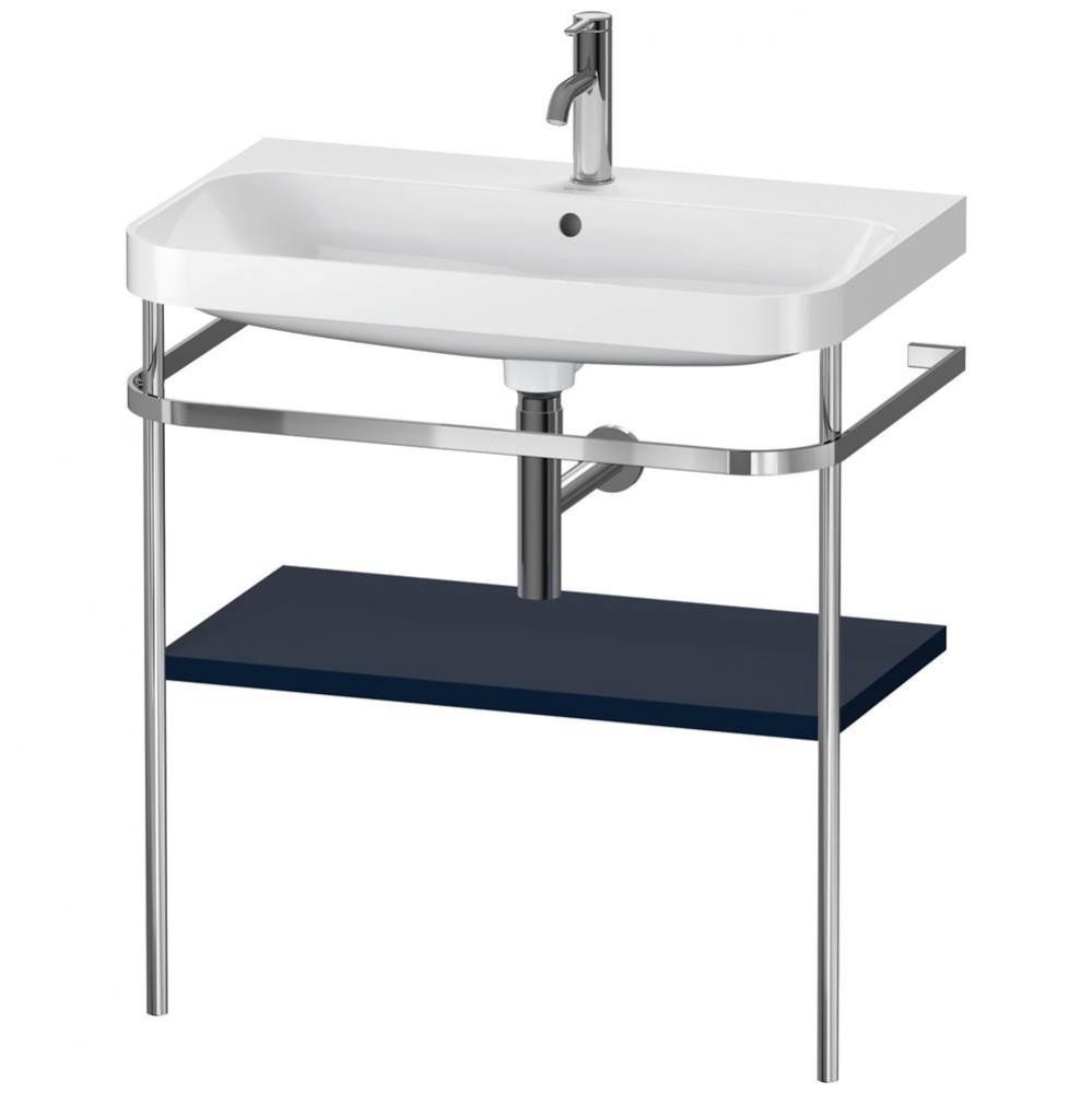 Happy D.2 Plus C-Shaped Vanity Kit with Sink and Metal Console Midnight Blue