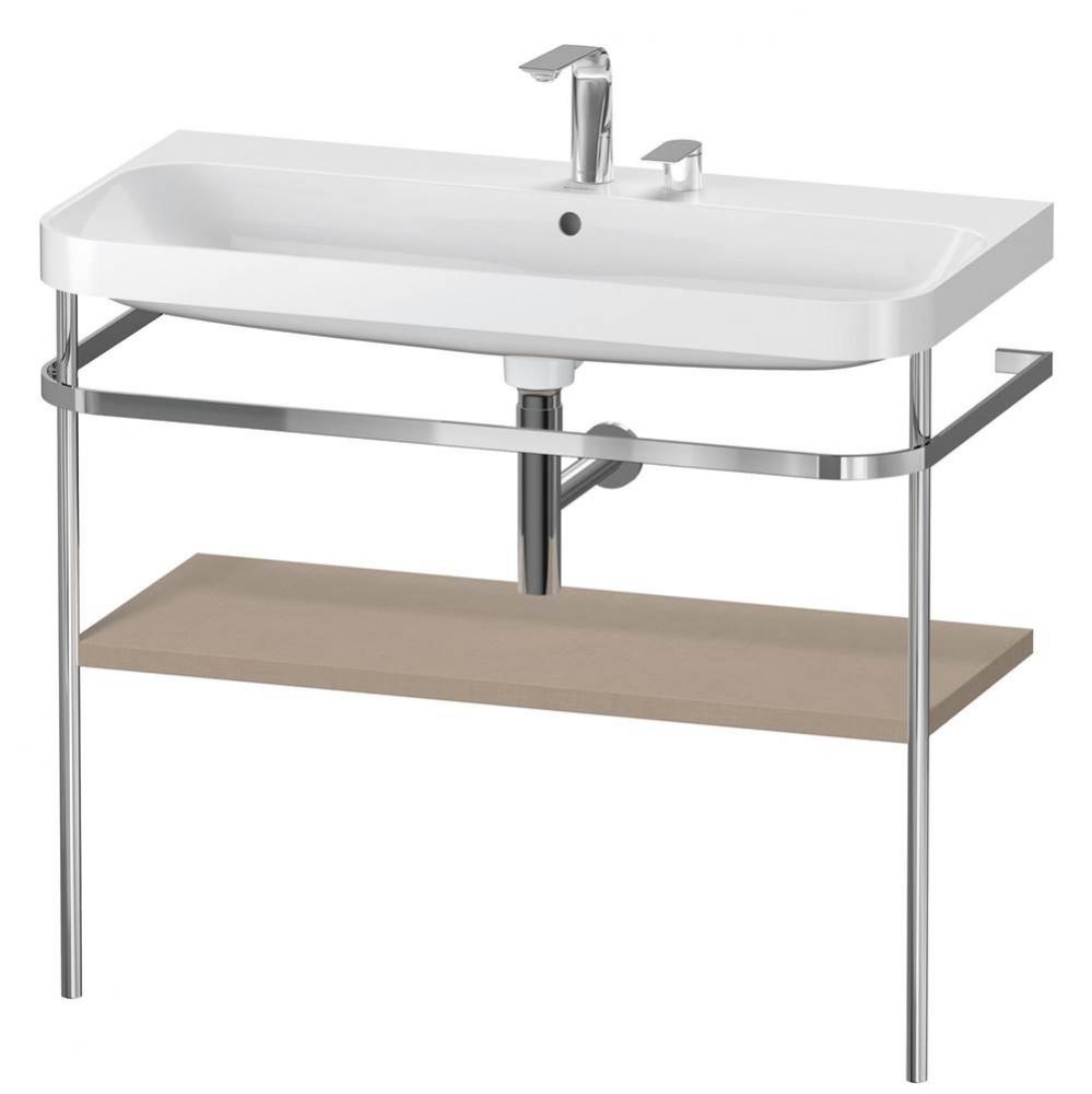 Happy D.2 Plus C-Shaped Vanity Kit with Sink and Metal Console Linen