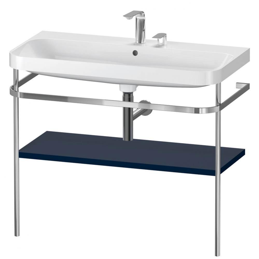 Happy D.2 Plus C-Shaped Vanity Kit with Sink and Metal Console Midnight Blue