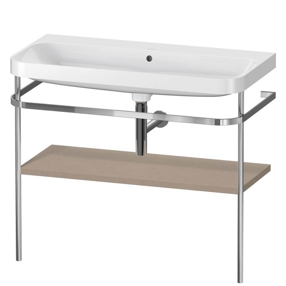 Happy D.2 Plus C-Shaped Vanity Kit with Sink and Metal Console Linen