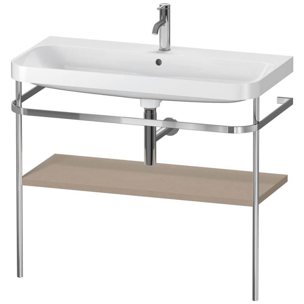 Happy D.2 Plus C-Shaped Vanity Kit with Sink and Metal Console Linen