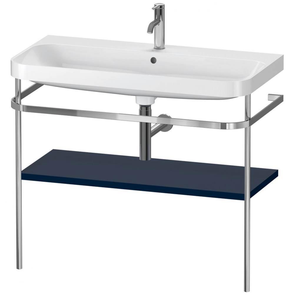 Happy D.2 Plus C-Shaped Vanity Kit with Sink and Metal Console Midnight Blue