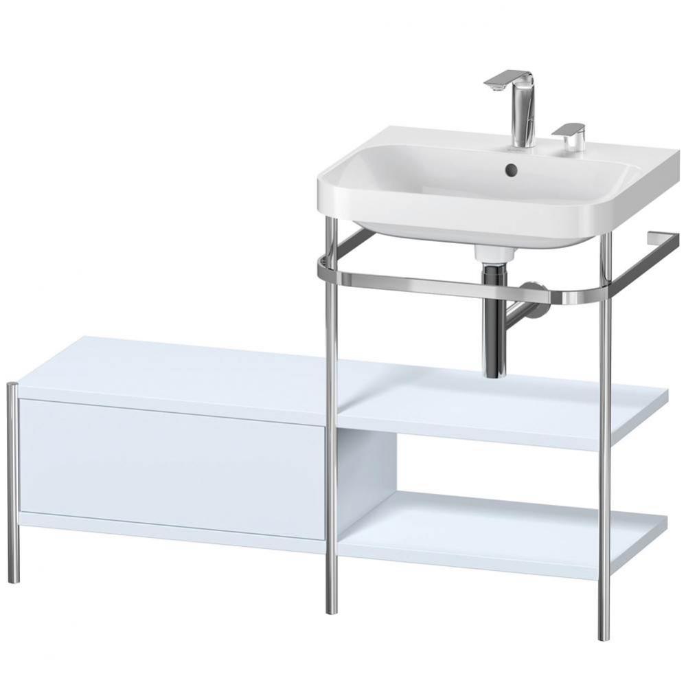 Duravit Happy D.2 Plus C-Shaped Vanity Kit with Sink and Metal Console Light Blue